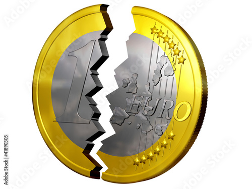 Illustration: broken euro broken euro