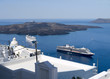 Cruise ships in the Caldera at Santorini Greece