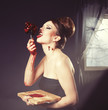 pretty woman vamp, with heart and blood