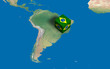 Location of Brazil over the map Location of Brazil over the map
