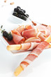 Luxurious prosciutto ham background.