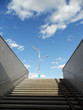 underground passage steps, light and sky
