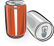 aluminum cans over white background