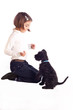 Playing with puppy