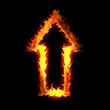 burning arrow pointer on the black background burning arrow pointer on the black background