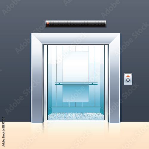 Vector: Passenger elevator with opened doors Passenger elevator with opened doors