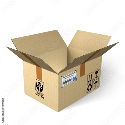 Illustration: Open cardboard box Open cardboard box