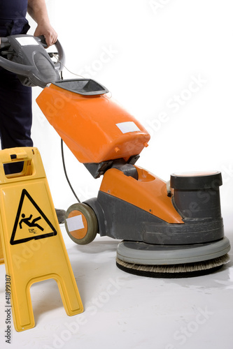 Photo: cleaning floor with machine cleaning floor with machine