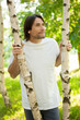Middle-aged man in a park