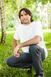 Middle-aged man in a park