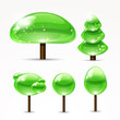 Abstract trees. A set of glossy web icons.