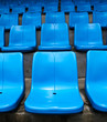 Blue stadium seats.