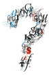 Illustration: Question mark , alphabet from letters Question mark , alphabet from letters