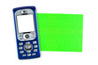 Mobile phone and note paper Mobile phone and note paper