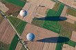 Aerial view of hot air balloons