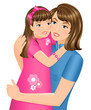 Happy daughter hugging her mother on Mother’s Day.