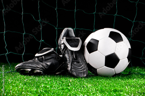 Photo: soccer ball and cleats soccer ball and cleats