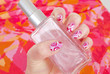 art modern pink abstract manicure