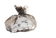 close up of a garbage bag on white background