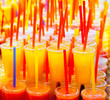 Colorful natural fresh fruits juice glasses with straw Colorful natural fresh fruits juice glasses with straw