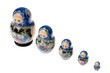 Set of matryoshka dolls isolated on white