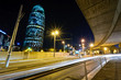 Torre Agbar night view. Barcelona, Spain.
