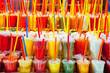 Colorful natural fresh fruits juice glasses with straw Colorful natural fresh fruits juice glasses with straw
