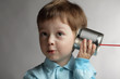 beauty boy listen tin can telephone