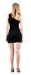 back view of standing beautiful blonde business woman .