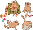 The company of cheerful cats cartoon