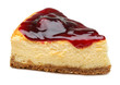 Slice of cherry cheesecake