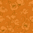 Vintage seamless pattern with poppy flowers
