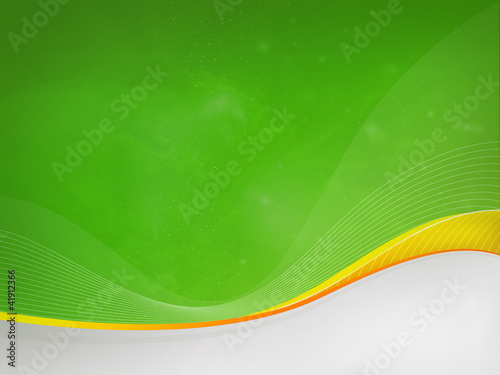 Illustration: Green background dizzy, yellow waves Green background dizzy, yellow waves