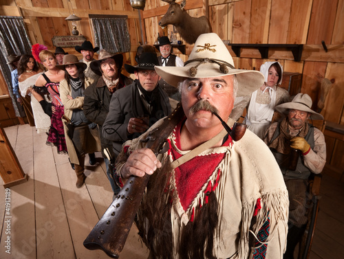 Photo: Trapper in an Old West Bar Trapper in an Old West Bar