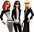 three fashion of girls in glasses