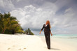 happy business woman on the ocean coast happy business woman on the ocean coast