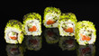 Tasty rolls isolated on black
