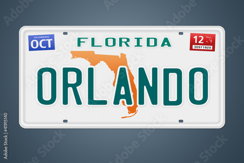 Illustration: Nummernschild Florida Orlando Nummernschild Florida Orlando