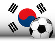 South Korea Soccer Ball with Flag Background South Korea Soccer Ball with Flag Background