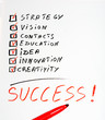 Success highlighted with red marker