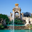 Barcelona ciudadela park lake fountain and quadriga