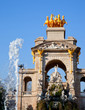 Barcelona ciudadela park lake fountain and quadriga