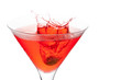 Red cocktail with splash