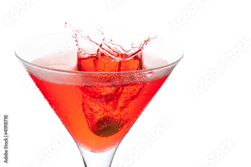 Photo: Red cocktail with splash Red cocktail with splash