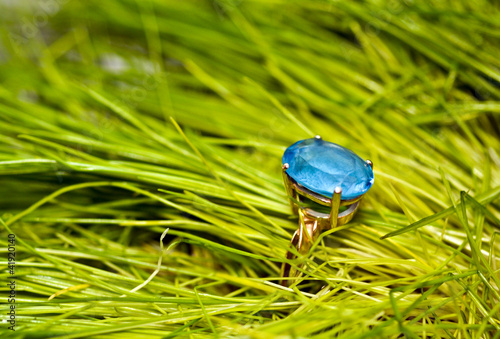 Photo: Gold ring with a blue topaz Gold ring with a blue topaz