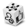 cube 3D, soziales Netzwerk, Freunde