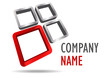 Company business 3D logo rectangle desing