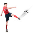 player hits the ball