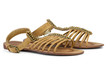 Pair of brown leather female sandals