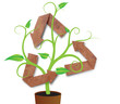 recycle symbol with green young plant recycle symbol with green young plant